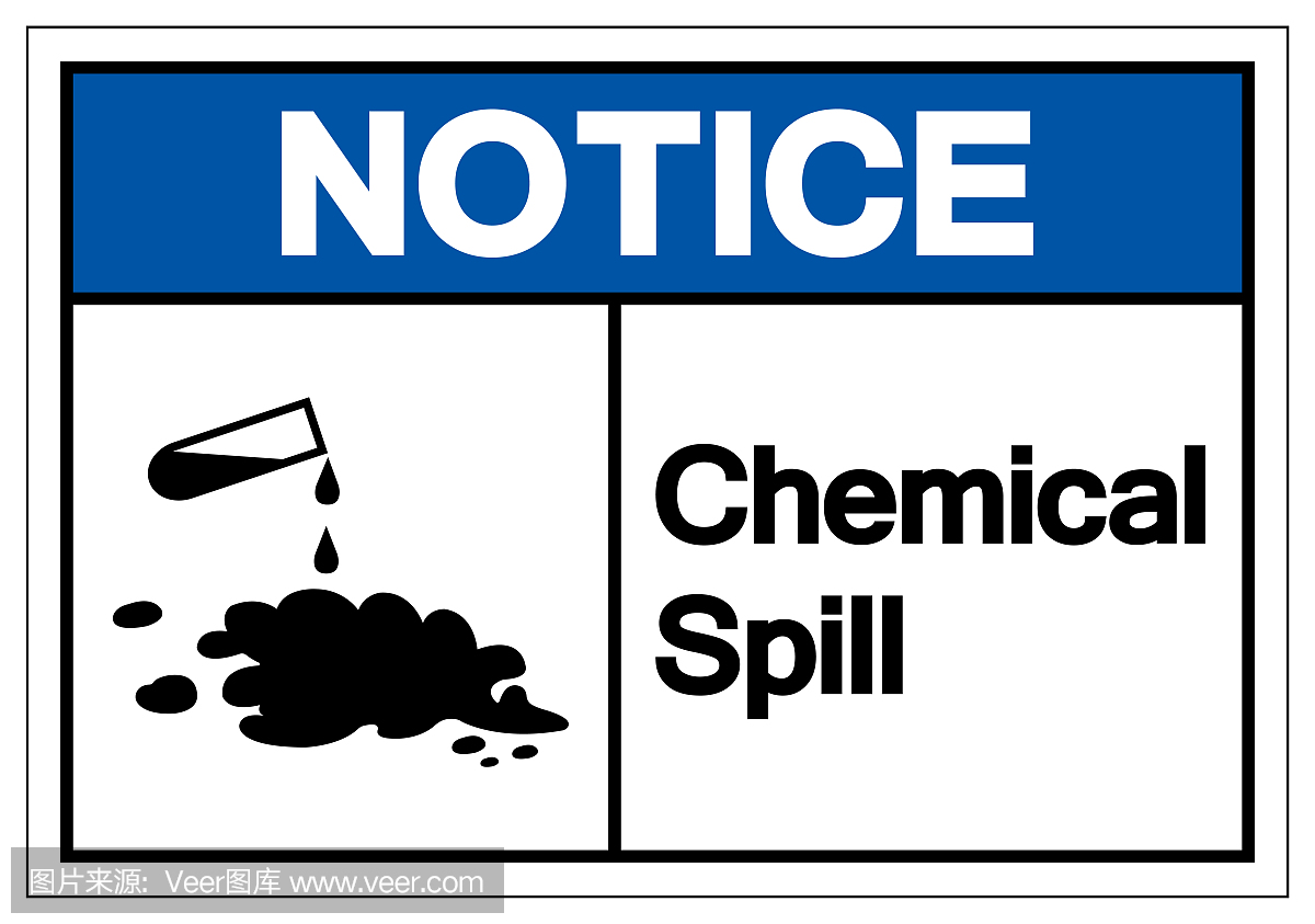 Notice Chemical Spill Symbol Sign, Vector Illustration, Isolate On White Background Label. EPS10